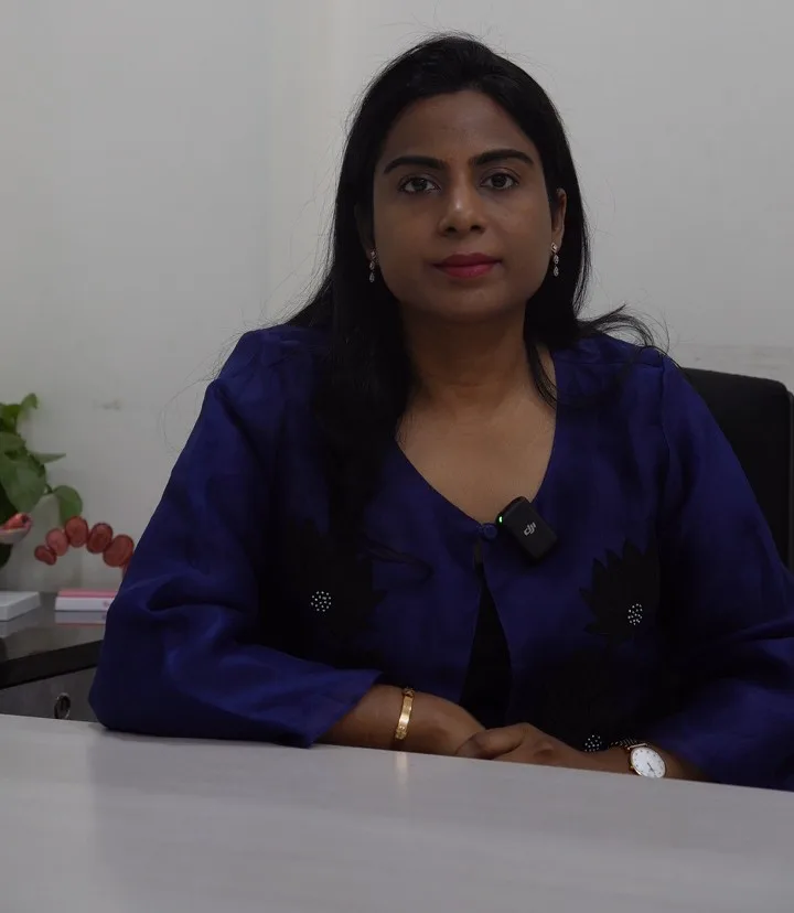 Dr. Aishwarya Yerram at her desk